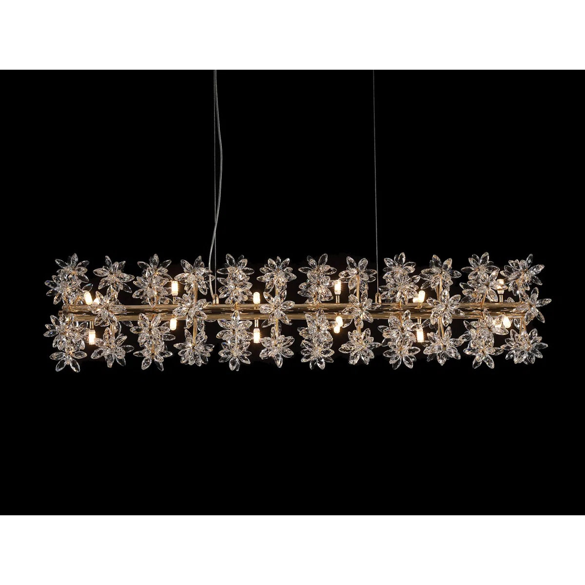 Bouquet 18-Light Drum Chandelier – Gold Crystal Floral Modern Luxury Lighting