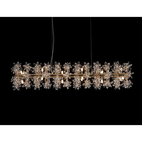 Bouquet 18-Light Drum Chandelier – Gold Crystal Floral Modern Luxury Lighting