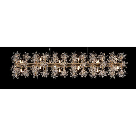 Bouquet 18-Light Drum Chandelier – Gold Crystal Floral Modern Luxury Lighting