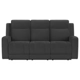 Brentwood Upholstered Motion Reclining Sofa Dark Charcoal - Home Elegance USA