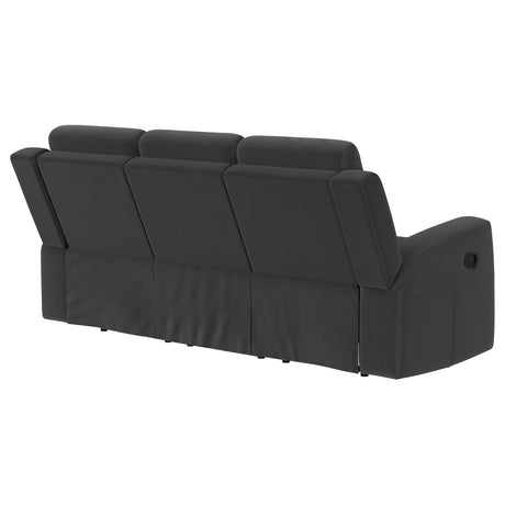 Brentwood Upholstered Motion Reclining Sofa Dark Charcoal - Home Elegance USA
