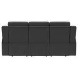 Brentwood Upholstered Motion Reclining Sofa Dark Charcoal - Home Elegance USA