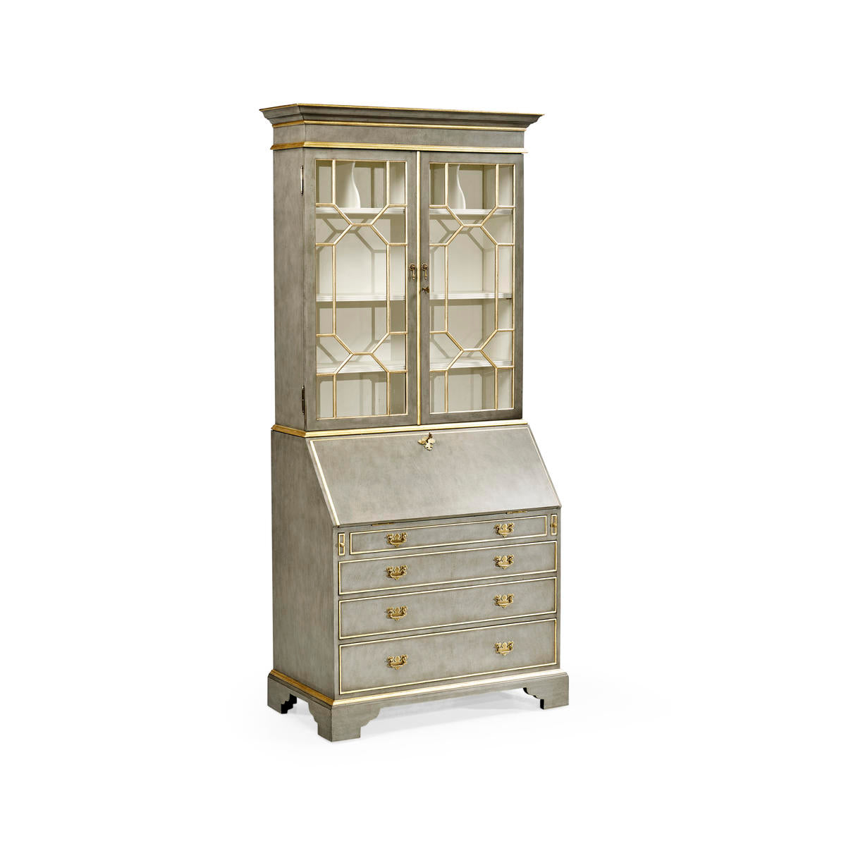 Buckingham Georgian Grey & Gilded Secretary | Jonathan Charles Fine Furniture