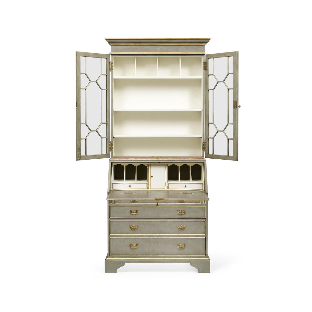 Buckingham Georgian Grey & Gilded Secretary | Jonathan Charles Fine Furniture