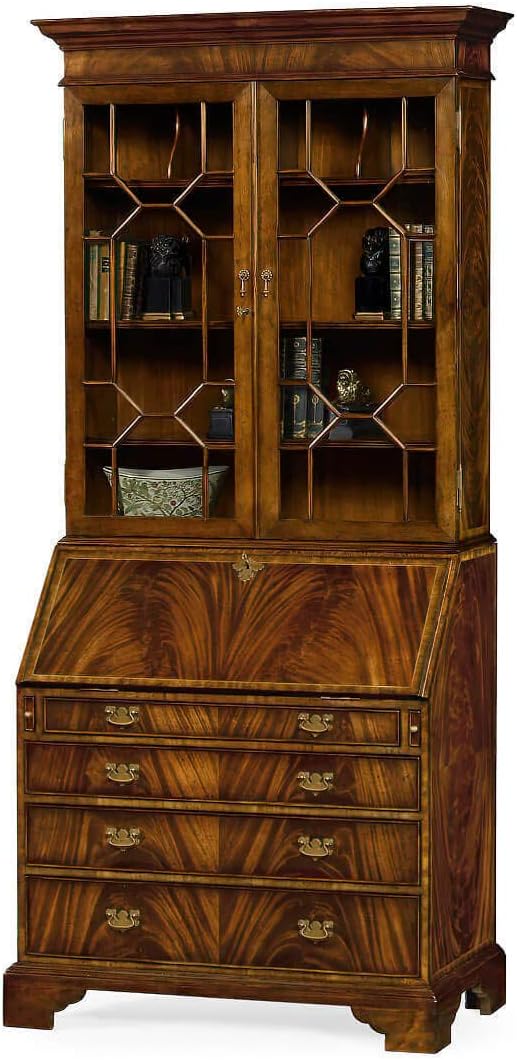 Buckingham Georgian Mahogany Secretary Desk with Glass Doors | Jonathan Charles