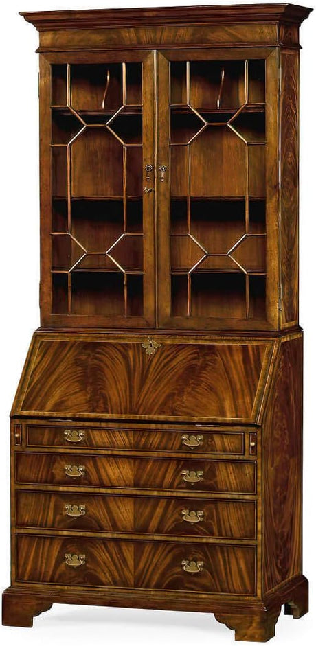Buckingham Georgian Mahogany Secretary Desk with Glass Doors | Jonathan Charles