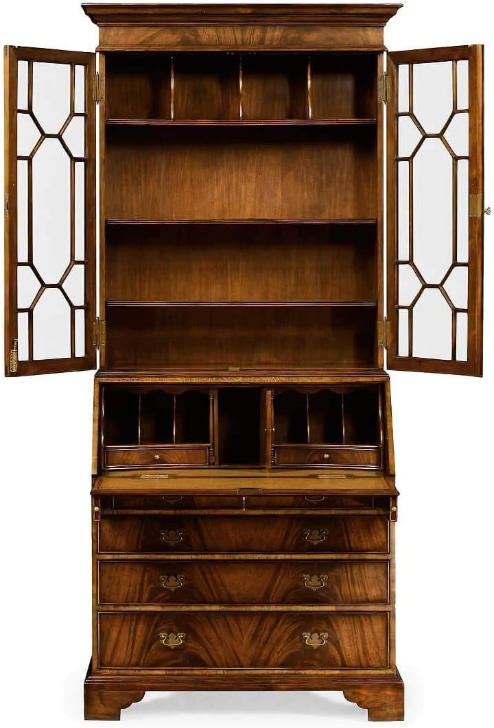 Buckingham Georgian Mahogany Secretary Desk with Glass Doors | Jonathan Charles