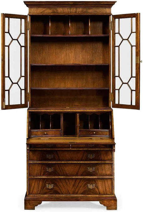 Buckingham Georgian Mahogany Secretary Desk with Glass Doors | Jonathan Charles