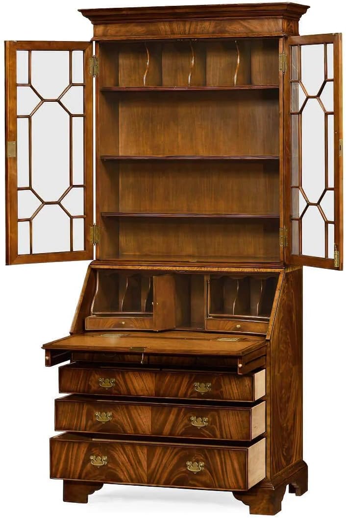 Buckingham Georgian Mahogany Secretary Desk with Glass Doors | Jonathan Charles