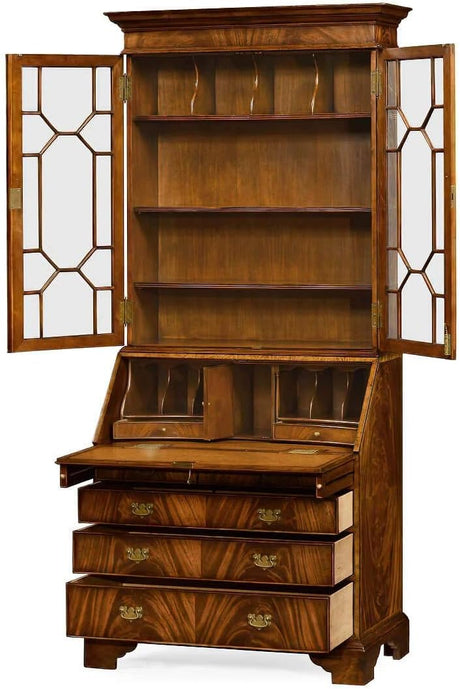 Buckingham Georgian Mahogany Secretary Desk with Glass Doors | Jonathan Charles