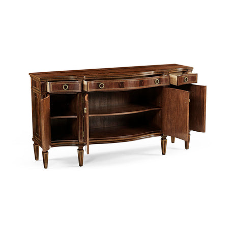 Buckingham Serpentine Mahogany Sideboard with Flame Veneers | Jonathan Charles