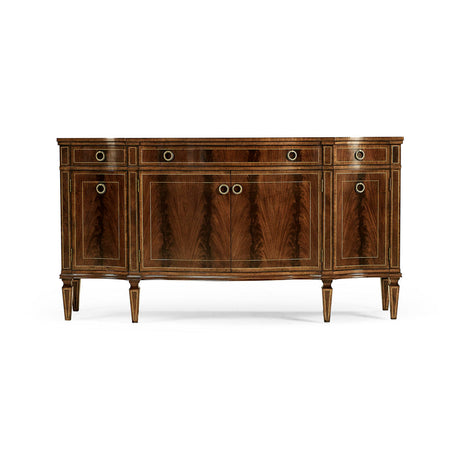 Buckingham Serpentine Mahogany Sideboard with Flame Veneers | Jonathan Charles