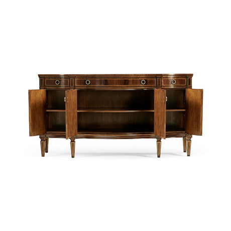 Buckingham Serpentine Mahogany Sideboard with Flame Veneers | Jonathan Charles