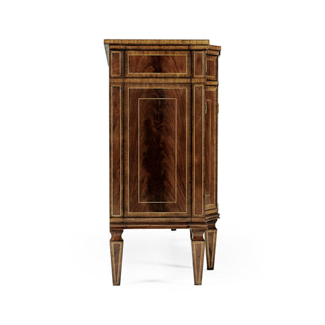 Buckingham Serpentine Mahogany Sideboard with Flame Veneers | Jonathan Charles