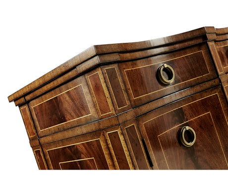 Buckingham Serpentine Mahogany Sideboard with Flame Veneers | Jonathan Charles