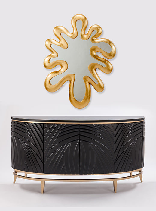 Buffet with Metal Base & Optional Wall Mirror Black – Artmax - Home Elegance USA