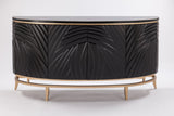 Buffet with Metal Base & Optional Wall Mirror Black – Artmax - Home Elegance USA