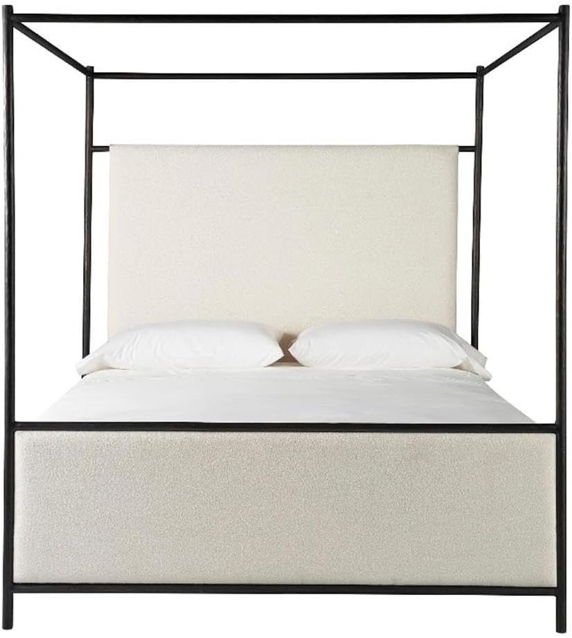 Cascade Modern Bronze Canopy Bed with Berber Fleece Upholstery | Universal Furniture