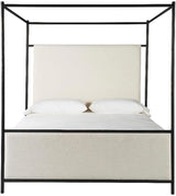 Cascade Modern Bronze Canopy Bed with Berber Fleece Upholstery | Universal Furniture