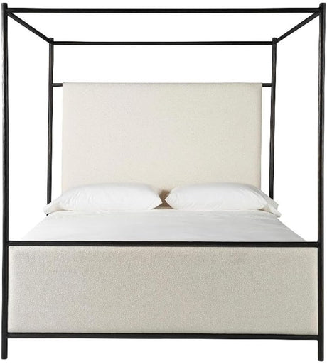 Cascade Modern Bronze Canopy Bed with Berber Fleece Upholstery | Universal Furniture