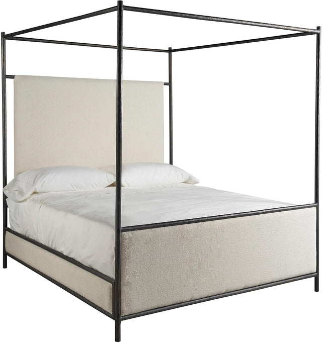 Cascade Modern Bronze Canopy Bed with Berber Fleece Upholstery | Universal Furniture