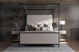 Cascade Modern Bronze Canopy Bed with Berber Fleece Upholstery | Universal Furniture