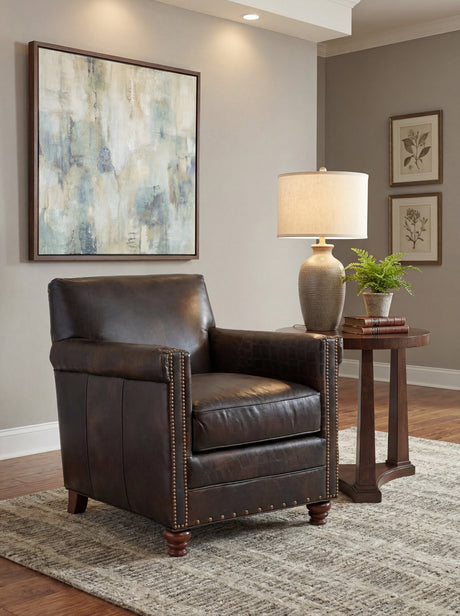 Potter Club Chair | Hooker Furniture | Old Saddle Fudge Leather | Traditional Style | SKU: CC719-01-089 - sold by Home Elegance USA
