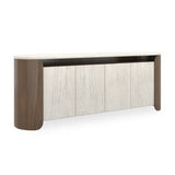 Fleur Open Sideboard | CLA-425V-2511 | Caracole Classic | Travertine Top | Porcini Finish - sold by Home Elegance USA