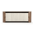Fleur Open Sideboard | CLA-425V-2511 | Caracole Classic | Travertine Top | Porcini Finish - sold by Home Elegance USA