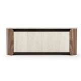 Fleur Open Sideboard | CLA-425V-2511 | Caracole Classic | Travertine Top | Porcini Finish - sold by Home Elegance USA