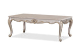 Camilla Silver Coffee Table by Cosmos Furniture with tufted seating and ornate carvings