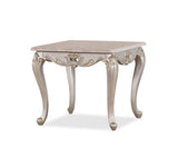 Camilla Silver End Table by Cosmos Furniture with tufted seating and ornate carvings