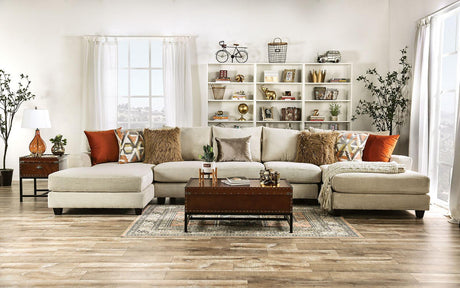 Carnforth Transitional Sectional in Tan Color by Furniture of America | Home Elegance USA