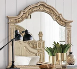 Carolina Mirror by Cosmos Furniture in gold finish with carved details.