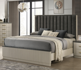 Casey Bed with cream upholstered headboard