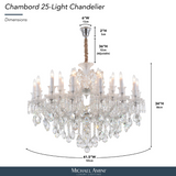 Chambord 25-Light Chandelier in Clear Glass & Chrome Finish – Aico Furniture