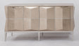 Modern sideboard with geometric design on a white background