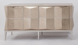 Modern sideboard with geometric design on a white background