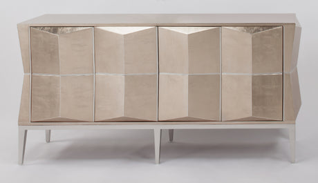 Modern sideboard with geometric design on a white background