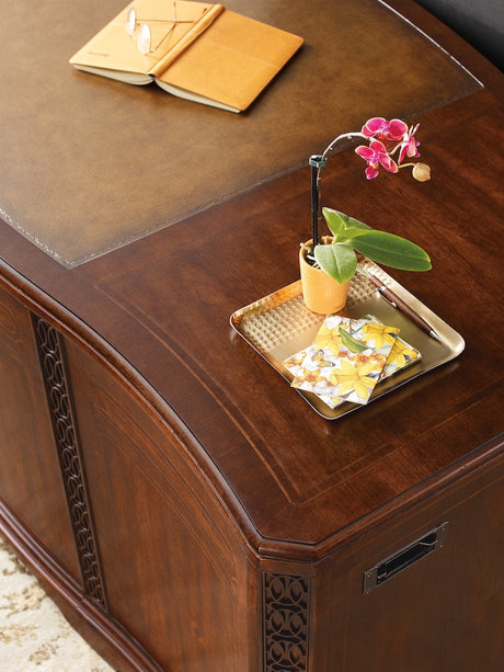 Hooker Furniture Charleston Executive Desk – Maraschino Cherry Wood with Leather Writing Surface - sold by Home Elegance USA