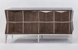 Modern sideboard with geometric design on a white background
