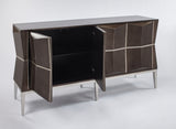 Modern sideboard with geometric design on a white background