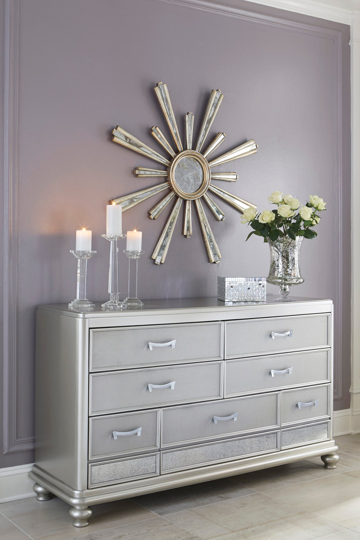 Coralayne Transitional Dresser in Silver by Ashley Furniture Ashley Furniture