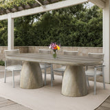 Cosenza 96" Travertine Finish Concrete Dining Table | Meridian Furniture | Home Elegance USA - lifestyle dining set view