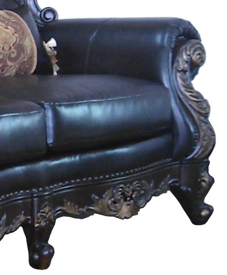 Britney Traditional Style Sofa In Cherry Finish Wood | Cosmos
