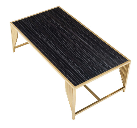 Belva Modern Style Marble Coffee Table With Metal Base | Cosmos
