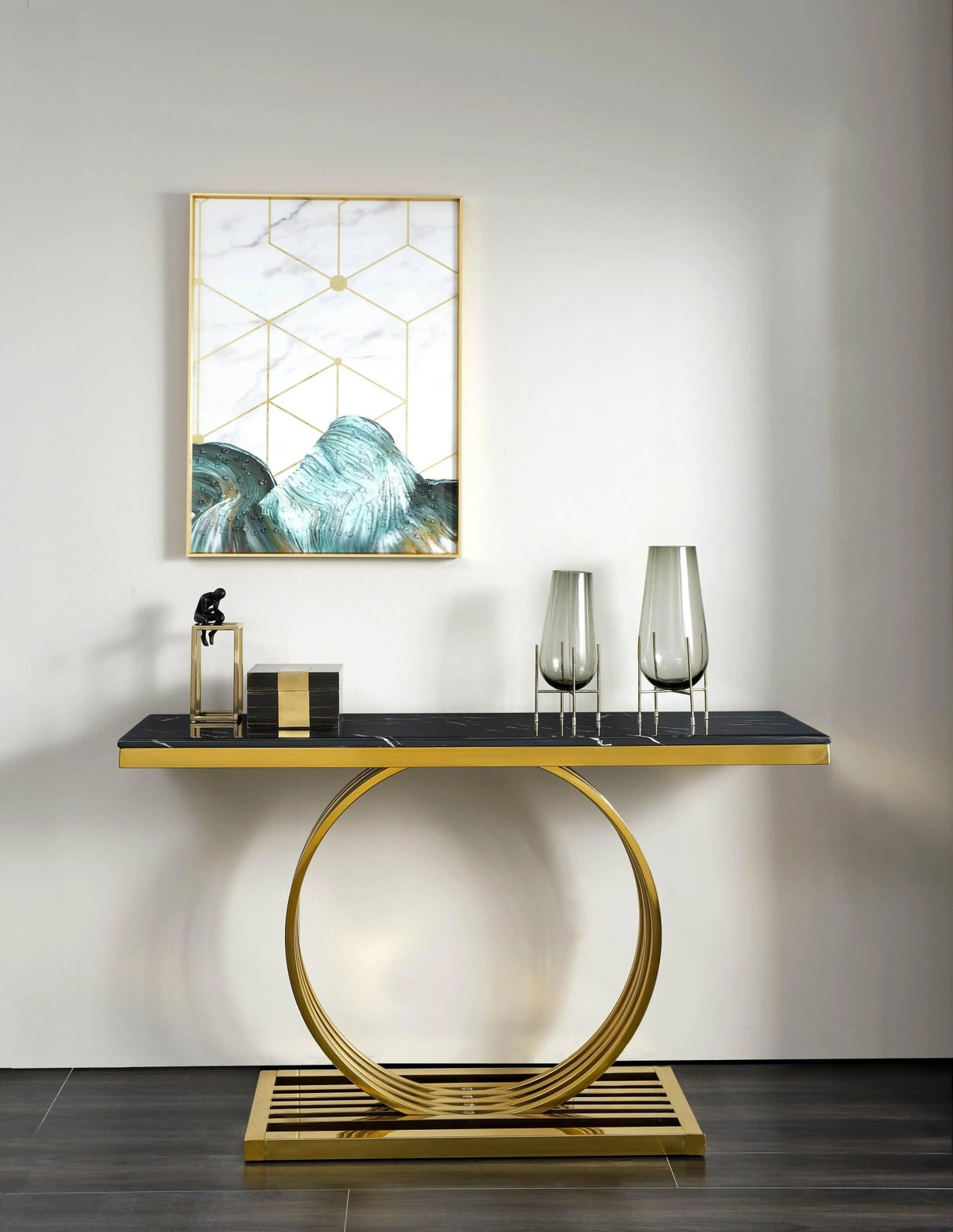 Arlene Modern Style Marble Console Table With Metal Base | Cosmos - 2032GBARL - Home Elegance USA - 2