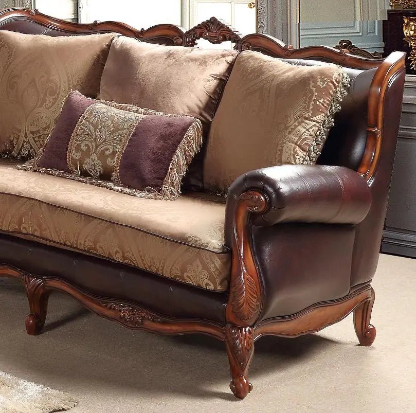 Anne Traditional Style Loveseat In Cherry Finish Wood | Cosmos | Home Elegance USA