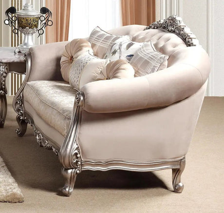 Cristina Traditional Style Loveseat In Silver Finish Wood | Cosmos - 3036SICRI - Home Elegance USA - 1