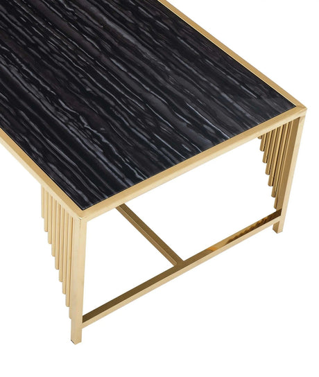 Belva Modern Style Marble Coffee Table With Metal Base | Cosmos